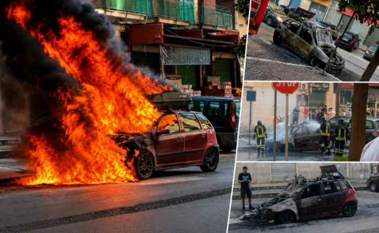 Paura in centro, auto distrutta dalle fiamme