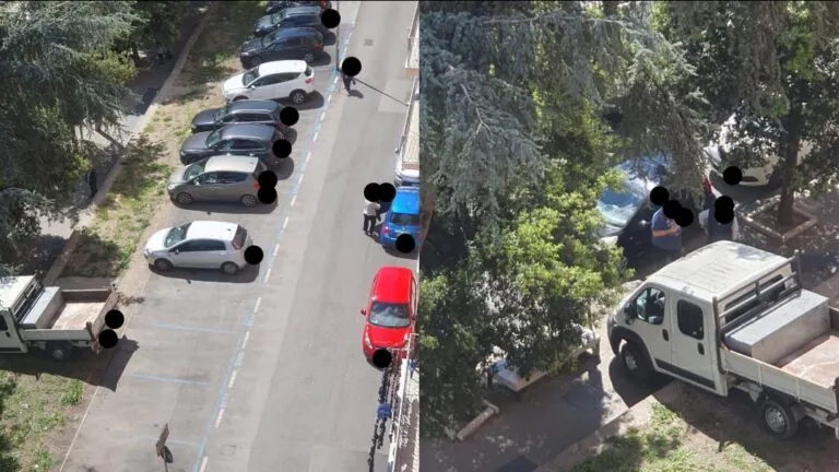 Furgone cade dal muretto verso una donna: paura in strada