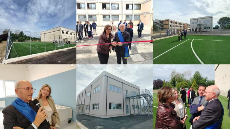 Inaugurati nuovi laboratori e campo sportivo della scuola. Taglio del nastro col Presidente Colombiano