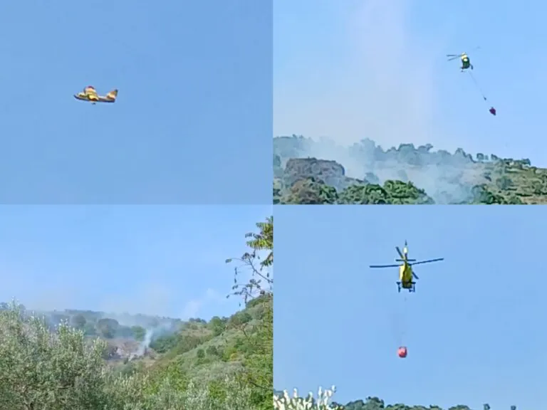 Maxi incendio nella valle, mezzi aerei in azione