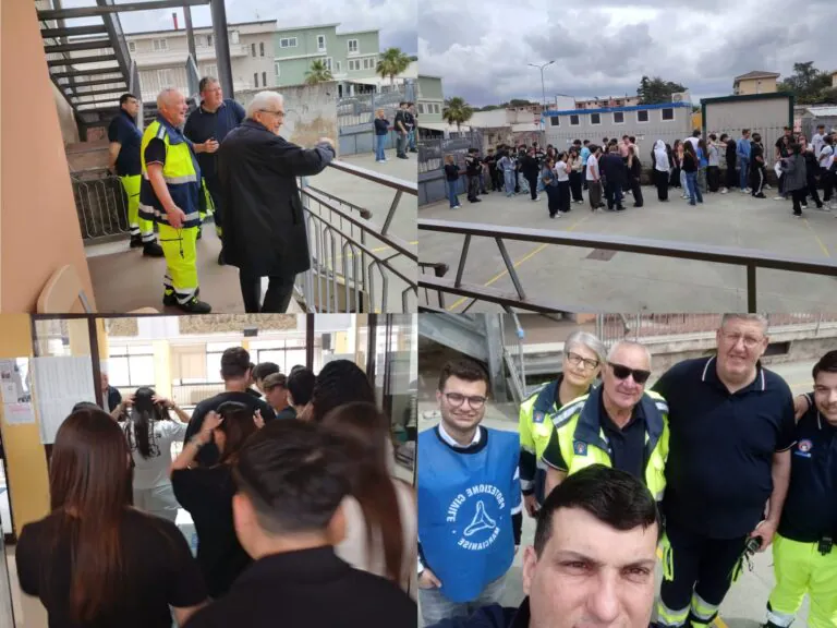 Esercitazione di Protezione Civile al liceo: studenti evacuano la scuola dopo simulazione di un sisma