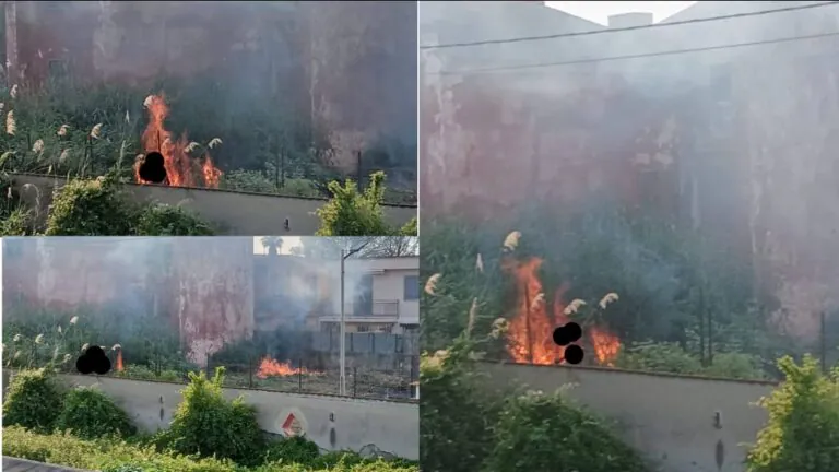 Dà fuoco a erbacce nei pressi di abitazioni, area “invasa” dal fumo