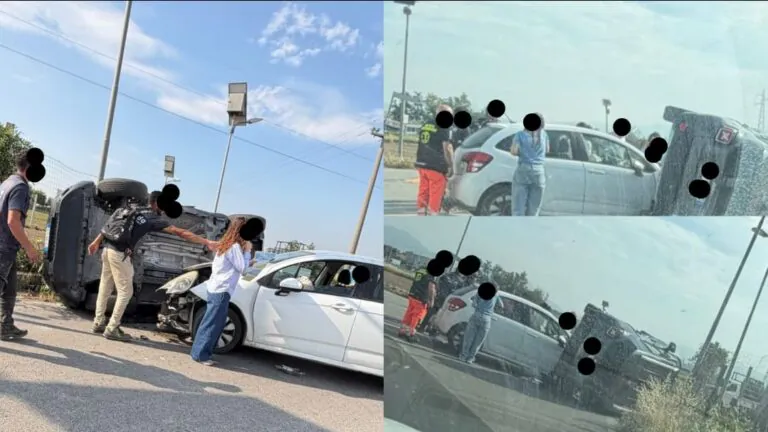 Auto si ribalta dopo impatto choc al solito incrocio, paura per i coinvolti