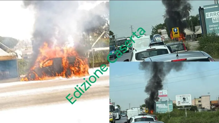 Auto a fuoco all’improvviso nei pressi dei giardinetti