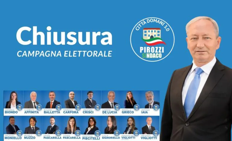 Pirozzi e Città Domani 3.0 chiudono la campagna elettorale: domani in Piazza Aragona il comizio conclusivo