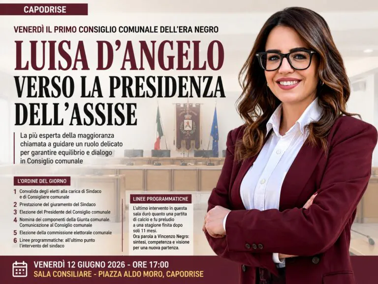 Venerdì il primo Consiglio comunale dell’era Negro: Luisa D’Angelo scelta per il ruolo più delicato