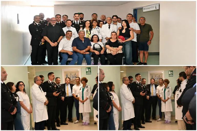 Un gesto d’amore per ricordare il loro collega: i carabinieri donano attrezzature alla Cardiologia