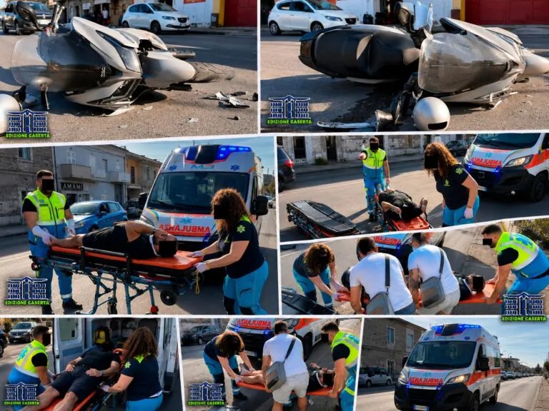 Incidente in via del Lavoro: centauro 40enne ferito e trasportato in ospedale