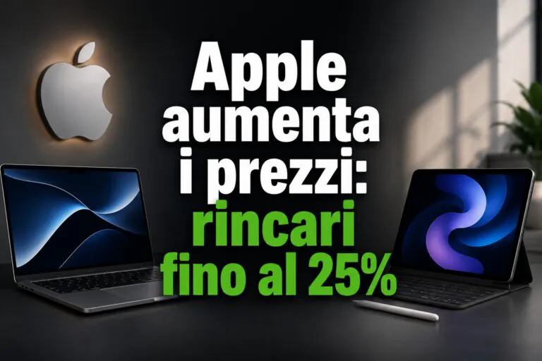 Apple aumenta i prezzi: rincari fino al 25%, ecco tutti i nuovi listini