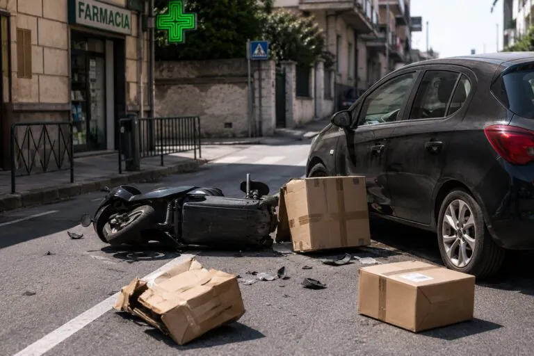 Travolge con lo scooter 2 bambini e finisce contro auto, choc in strada