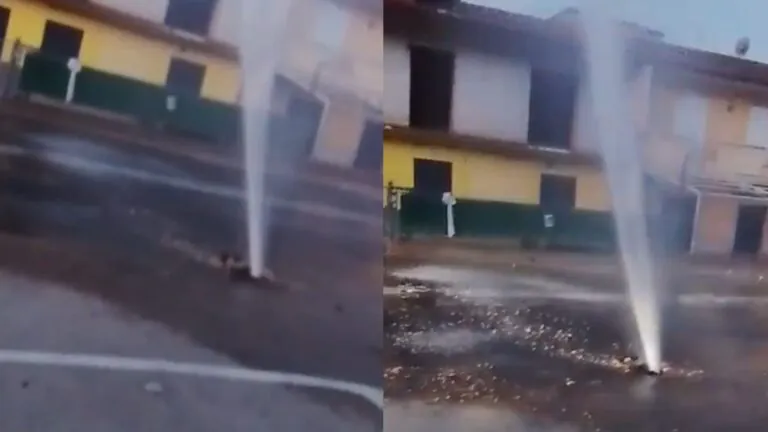 Tubo danneggiato, geyser lungo la Nazionale. Disagi alla circolazione