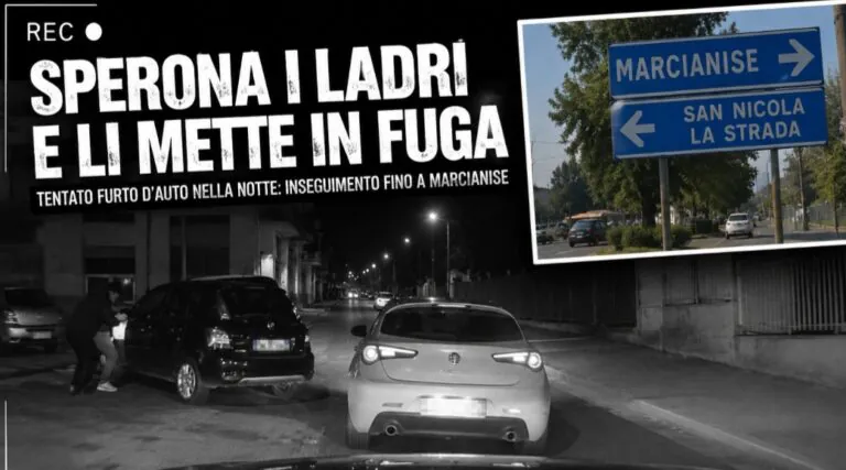 Provano a rubargli l’auto, proprietario insegue i ladri e li sperona