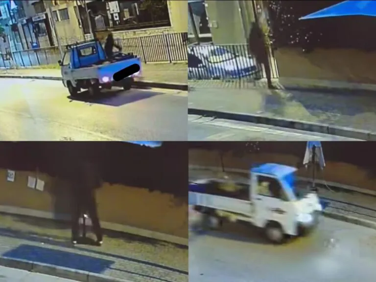 Ladri maldestri tentano di portare via ombrellone