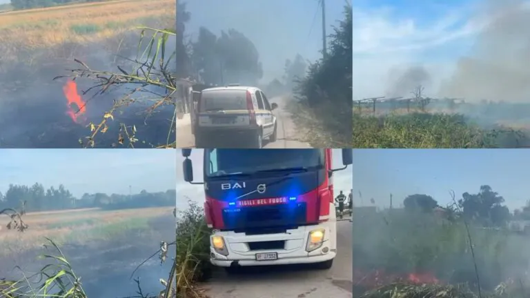 Scoppiano quattro roghi nel giro di poco, pompieri e Protezione Civile in azione