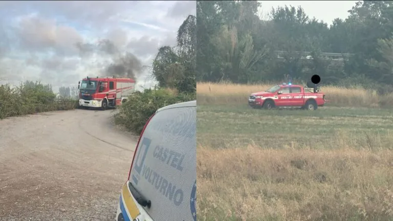Incendio nei pressi del distributore sulla Statale, arrivano i pompieri