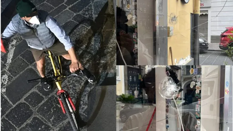 Assalta negozio e danneggia l’ingresso, è allarme in centro