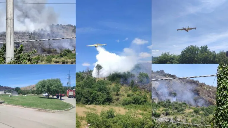 Vasto incendio nella zona collinare, in azione 2 canadair e un elicottero