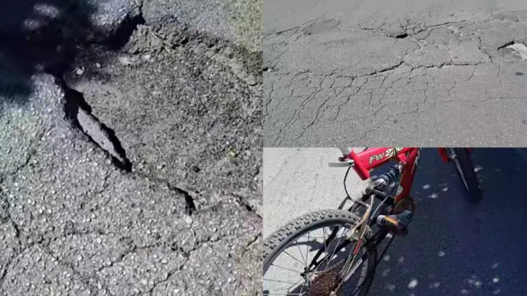 Bimbo becca buca con la bici e finisce a terra