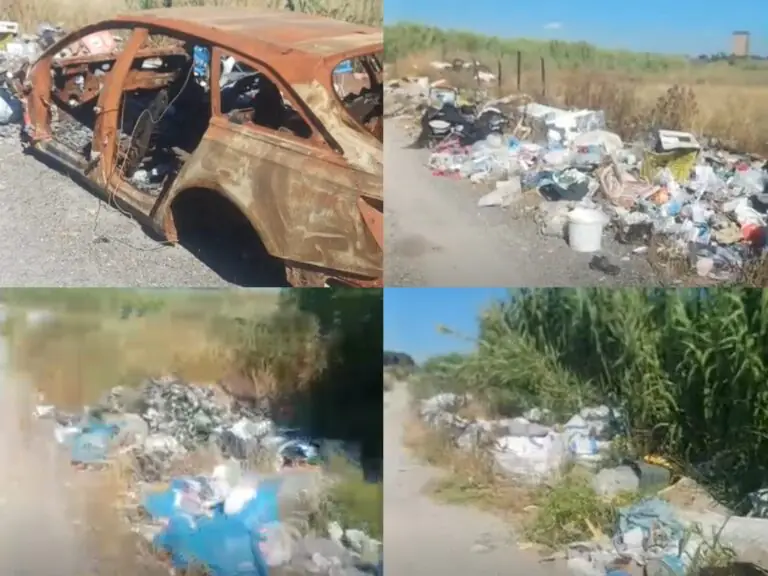Discarica a cielo aperto nei pressi di campi e abitazioni. Spunta anche auto