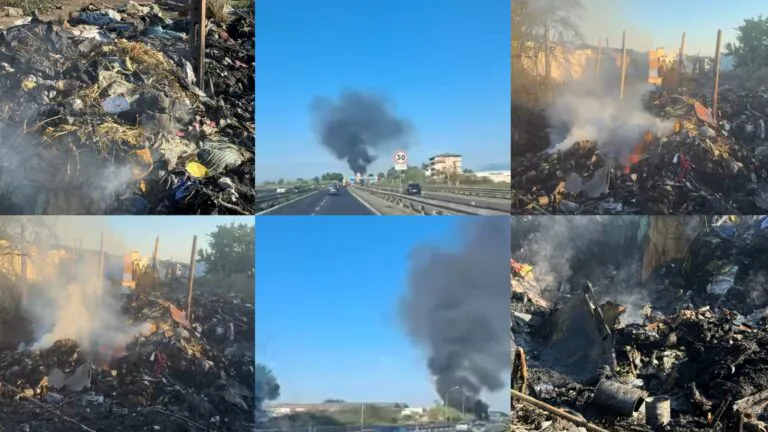 Rifiuti e terreni continuano a bruciare dopo maxi rogo, è emergenza