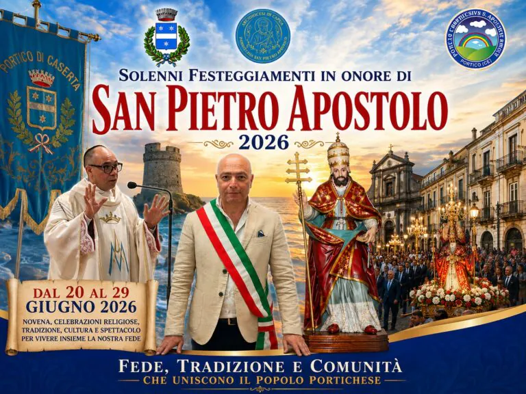 Portico di Caserta, la festa di San Pietro torna alle origini: il 28 giugno la consegna delle chiavi della città