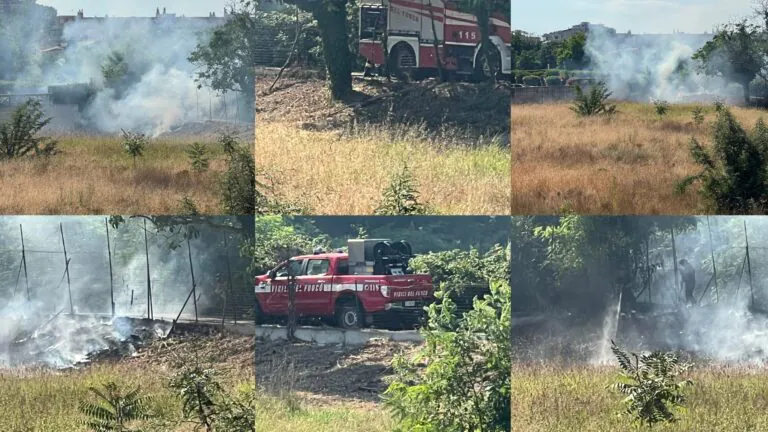 Incendio nei pressi delle abitazioni, residenti “invasi” dal fumo