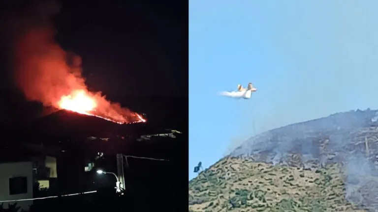 Maxi rogo in montagna, in azione canadair