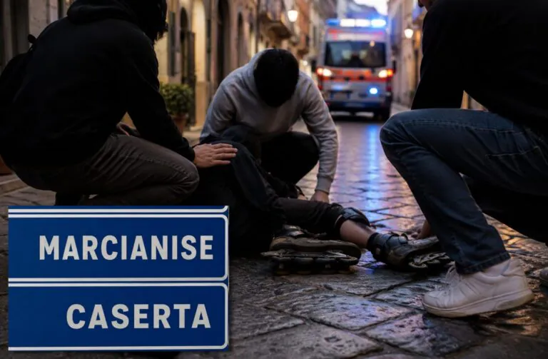 Perde il controllo sui pattini e cade in centro, soccorso dai passanti