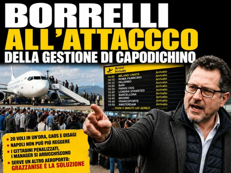 Capodichino, Borrelli all’attacco: “Napoli non regge più, serve un nuovo aeroporto”