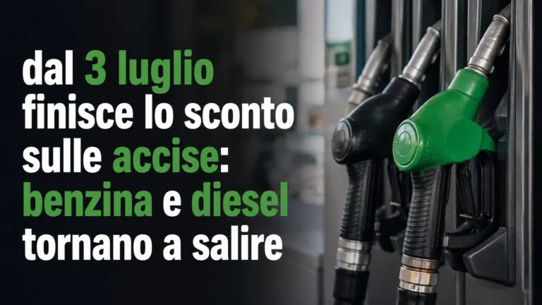 Carburanti, dal 3 luglio finisce lo sconto sulle accise: benzina e diesel tornano a salire