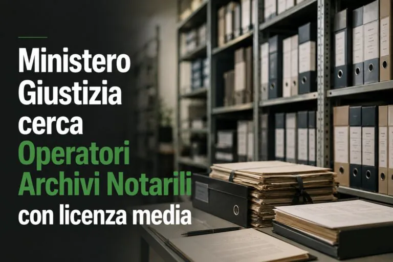 Ministero Giustizia cerca Operatori Archivi Notarili con licenza media: come inviare la domanda