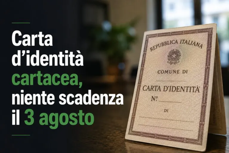 Carta d’identità cartacea, niente scadenza il 3 agosto: ecco fino a quando sarà valida