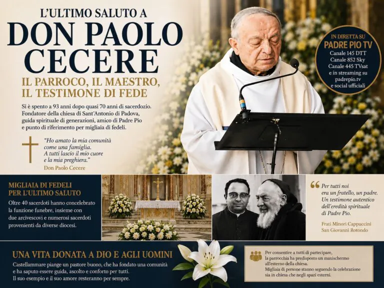 Don Paolo Cecere, il giorno dell’addio. Migliaia di fedeli per l’ultimo saluto