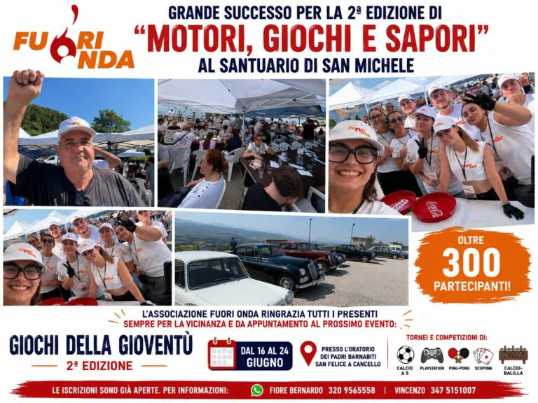 Successo per la seconda edizione di “Motori, Giochi e Sapori” al Santuario di San Michele
