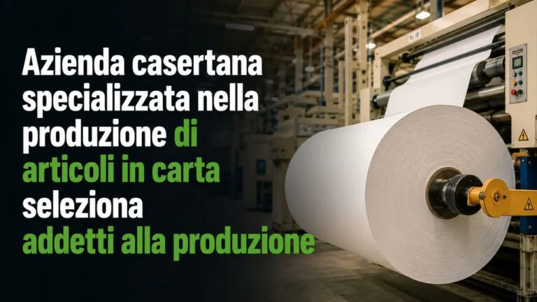 Azienda casertana specializzata nella produzione di articoli in carta seleziona addetti alla produzione