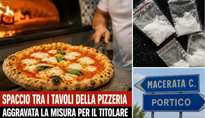Cocaina tra i tavoli della pizzeria, nuova misura per titolare