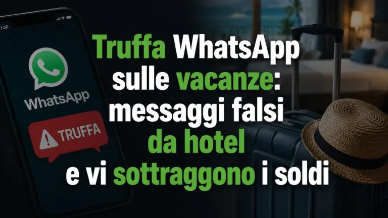 Truffa WhatsApp sulle vacanze: messaggi falsi da hotel e vi sottraggono i soldi