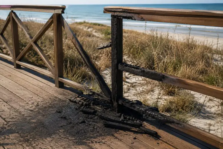 Passerella panoramica a fuoco, paura sul lungomare