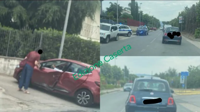 Auto contro moto al confine tra 2 frazioni, centauro in ospedale. Traffico in tilt