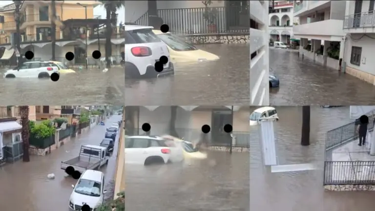 Maltempo si abbatte sul casertano, strade allagate e auto “affondate” nell’acqua