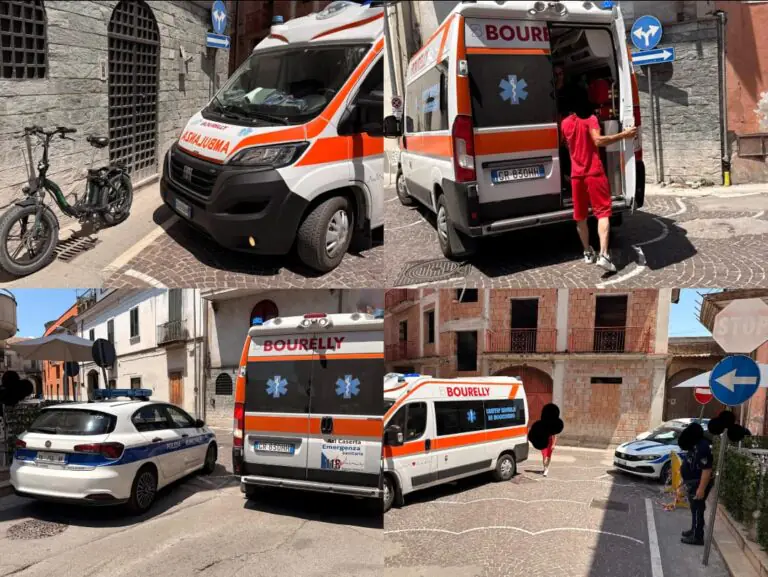 Violento scontro tra bici elettriche, ciclista trasportato in ospedale