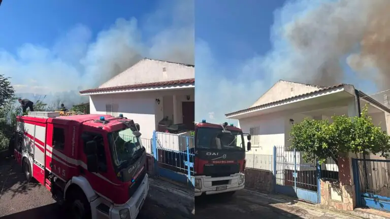 Incendio nella frazione, fiamme minacciano le abitazioni