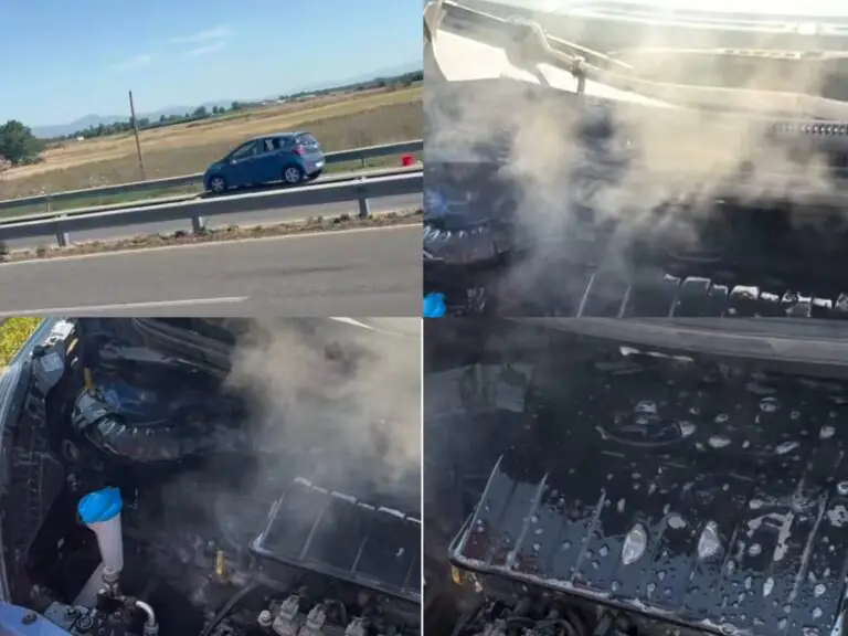 Fumo fuoriesce da auto in marcia con donna e bambini dentro, paura sulla Statale