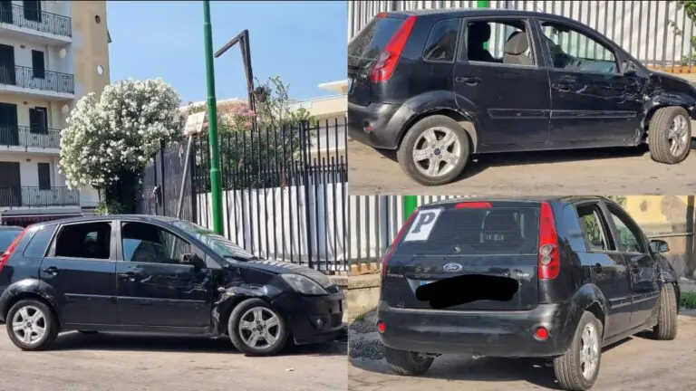 Auto sospetta e danneggiata abbandonata in strada