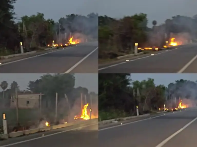 Rifiuti a fuoco nei pressi della Provinciale, fumo tossico invade la carreggiata