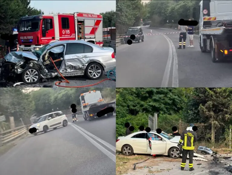 Schianto choc sulla Sannitica, strada chiusa. Ci sono feriti