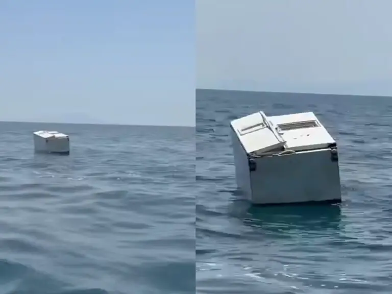 Rifiuti in mare: compare anche frigorifero
