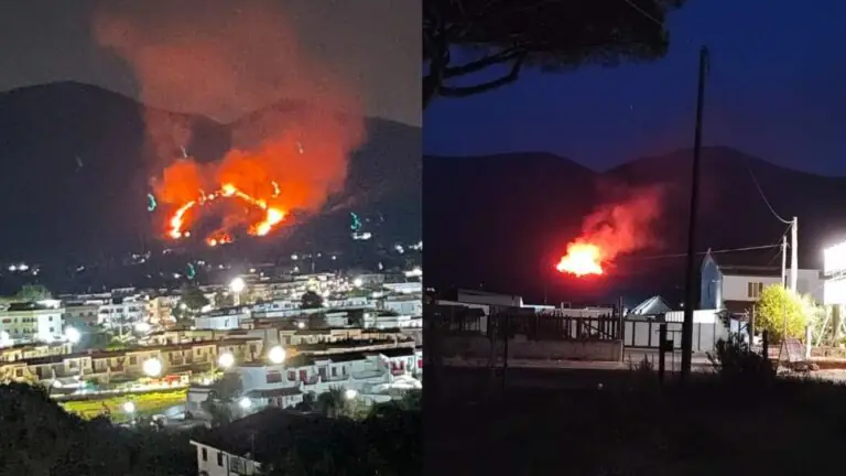 Maxi incendio in montagna, canadair in azione