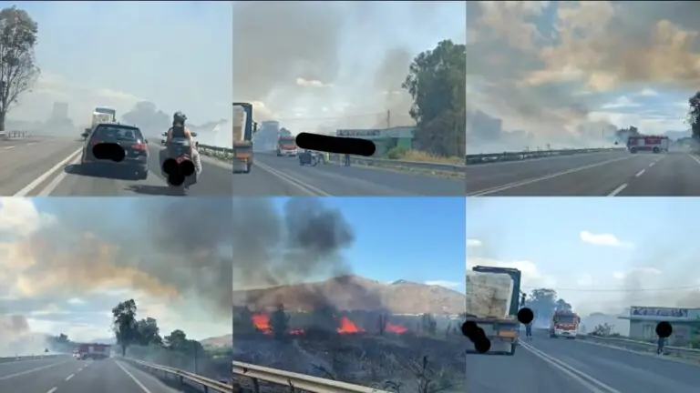 Maxi rogo ai lati della Statale, fiamme minacciano abitazioni