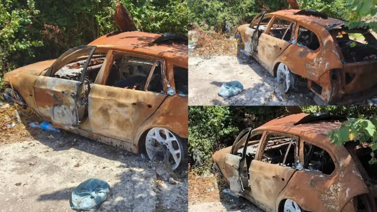 Auto cannibalizzata e incendiata al confine tra 2 comuni